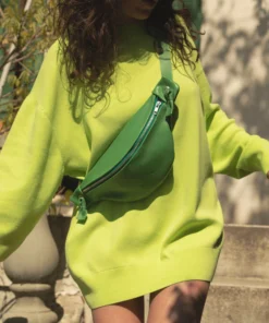 Leather belt bag for women