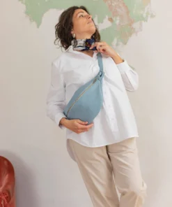 Leather fanny pack for women