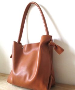 Camel leather handbag for women